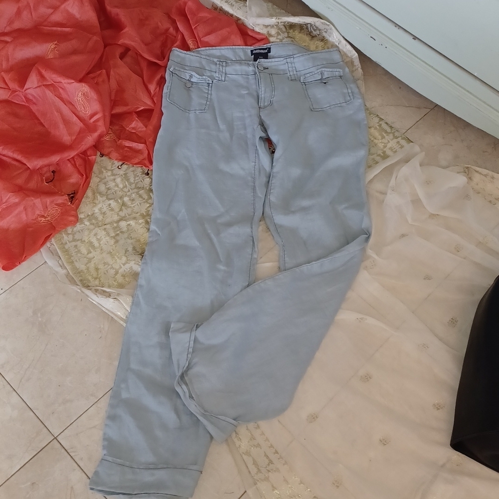 Dollhouse low rise light cotton Ramey pants with cuffs wide leg
